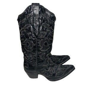 Corral Women’s Black Embroidered Sequin Western Cowgirl Boots size 6.5